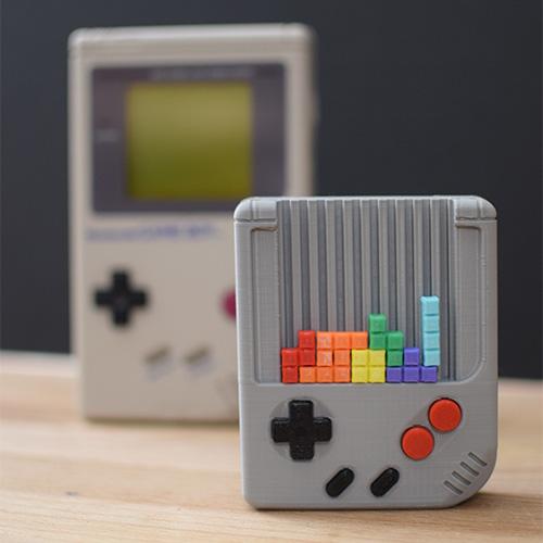 MINI TETRIS GAMEBOY - RETRO CONSOLE AND CONTAINER 3d model