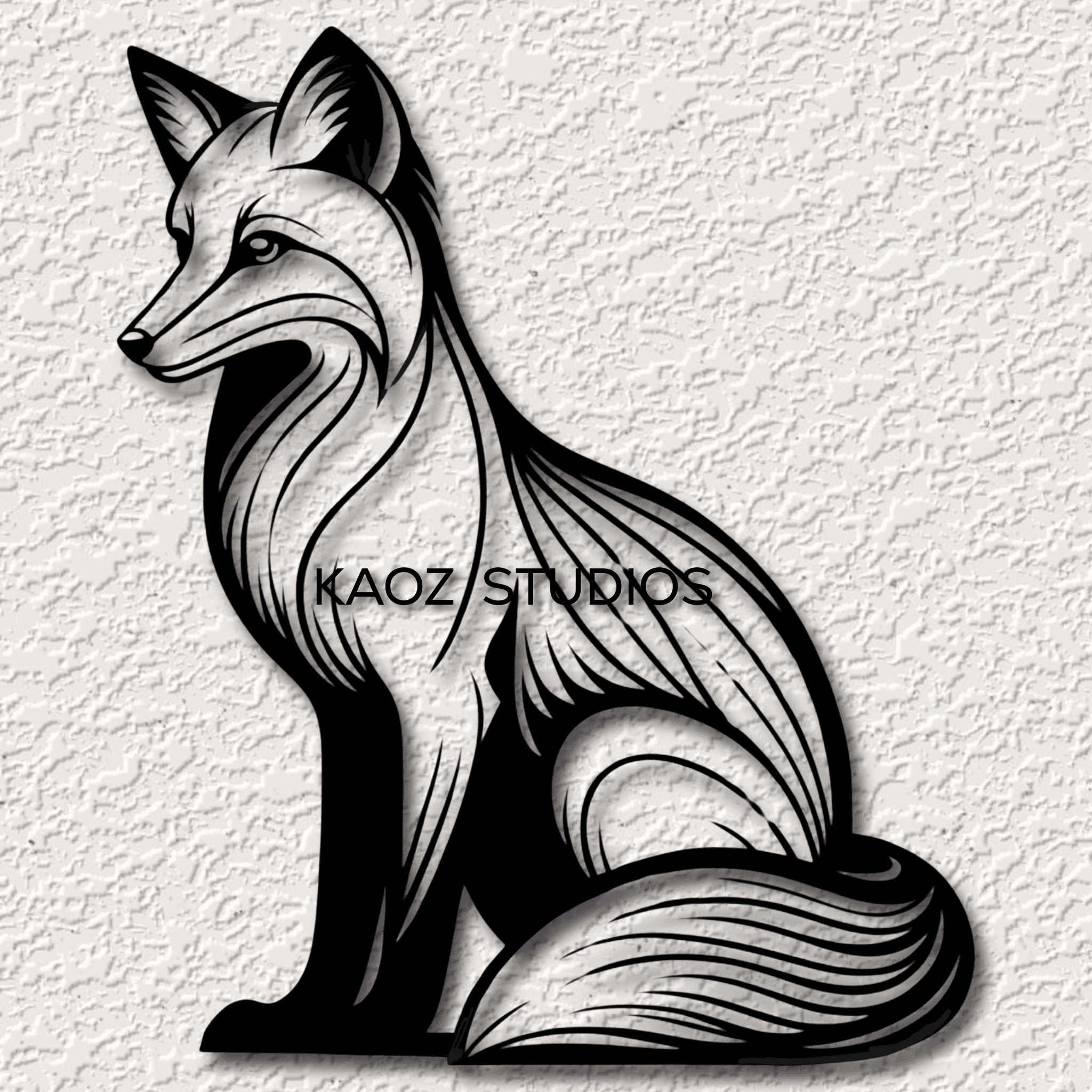 fox wall art fox wall decor 2d woodland animal decoration 3d model