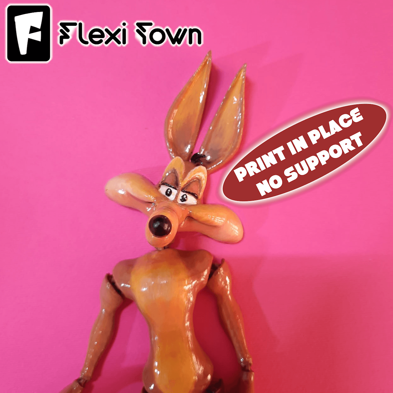 Flexi Print-in-Place Wile E. Coyote 3d model