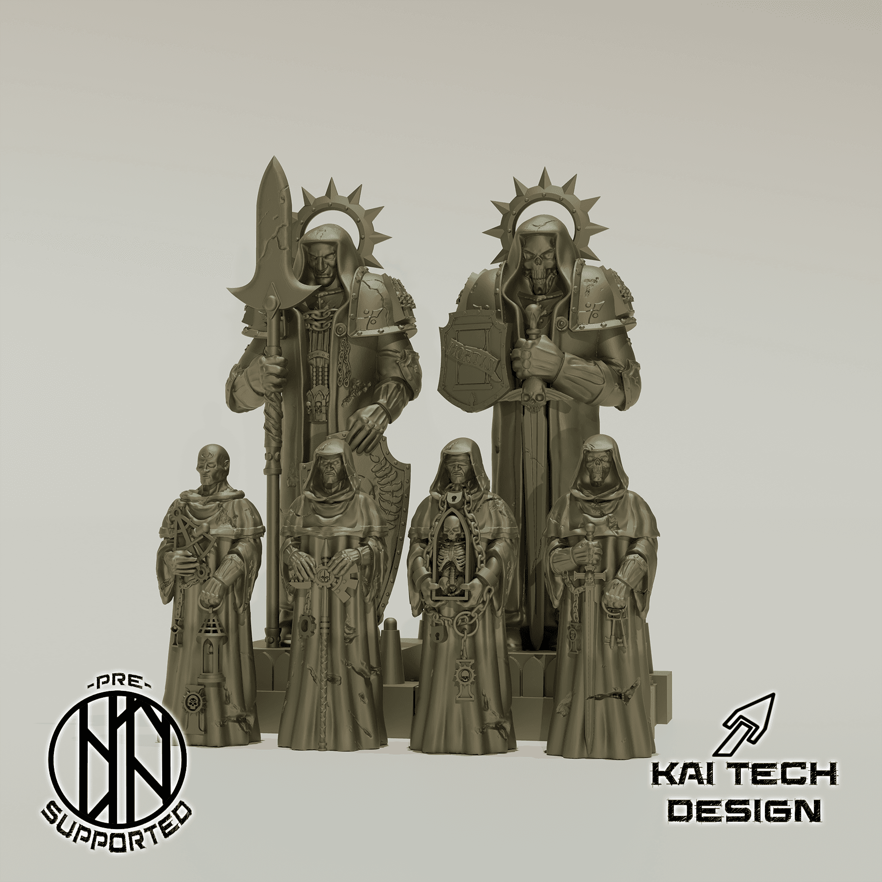 Gothic statues tabletop gothic terrain 3d model