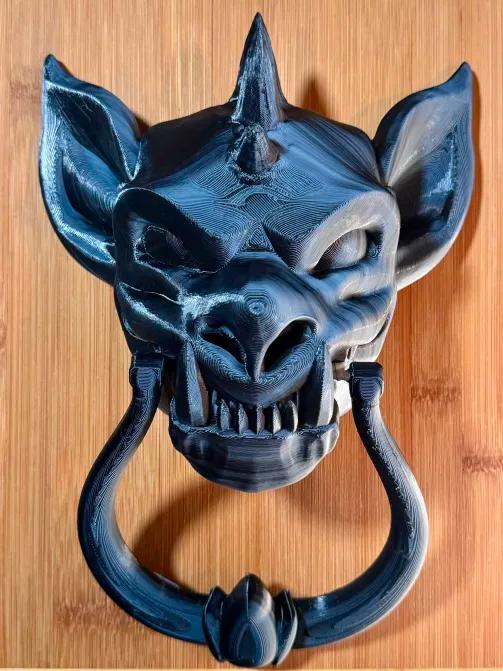 Gargoyle Door Knocker  - Printed in CookieCAD Dual Granite Mixer to get the shadow effect. - 3d model