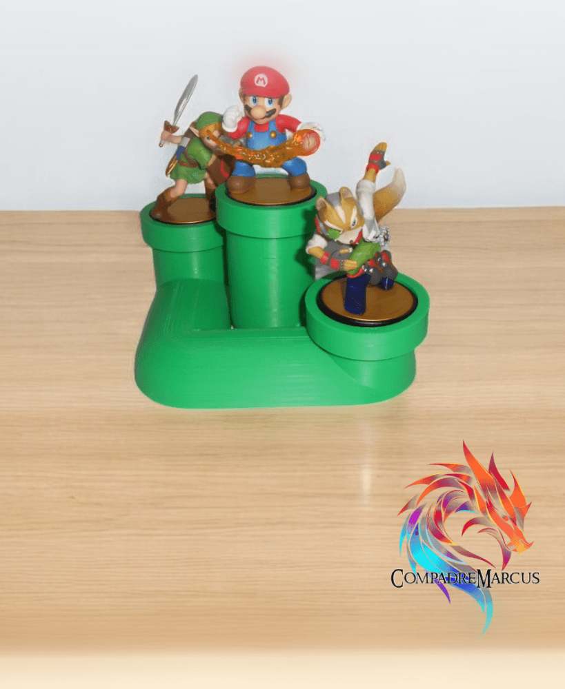 Amiibo Triple Pipe Display 3d model