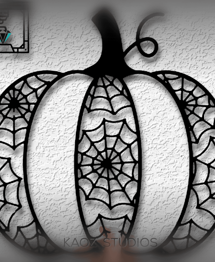 spiderweb pumpkin wall art fall wall decor halloween decoration 3d model