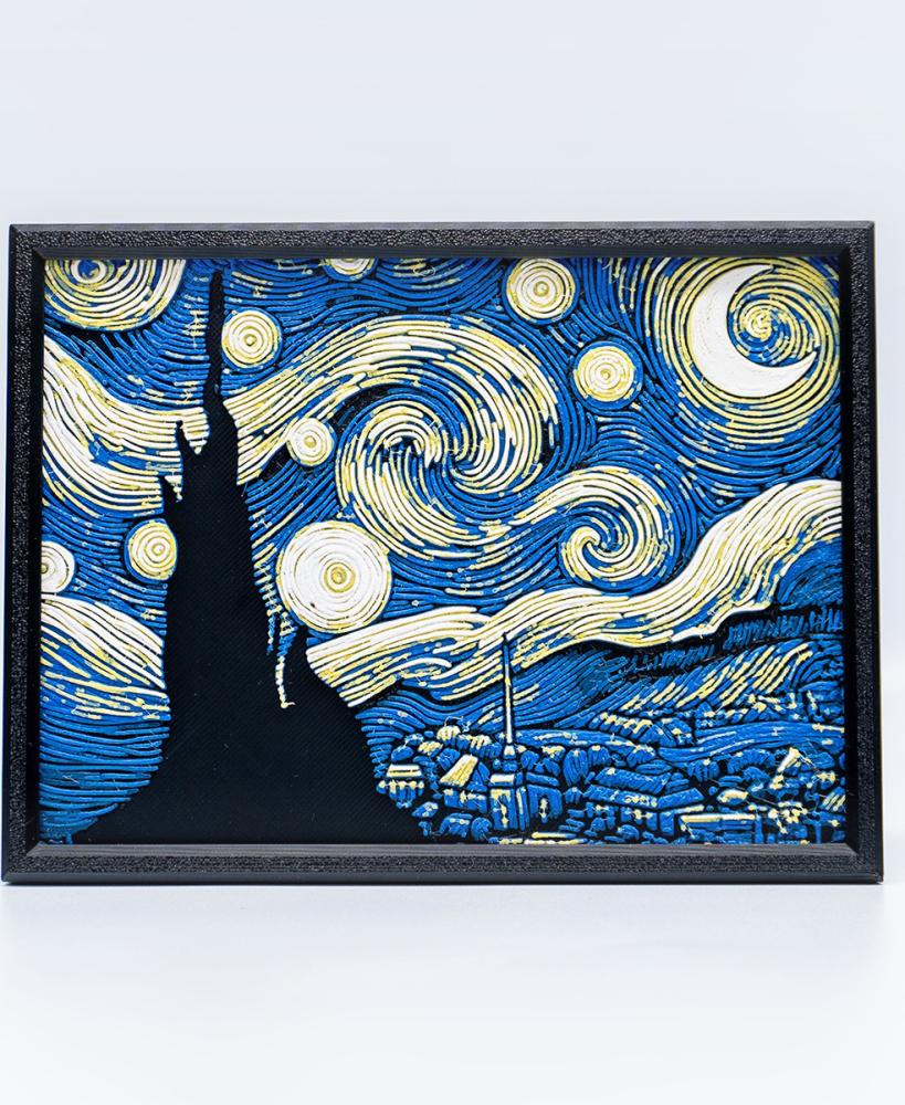 Starry Night Wall Art 3d model