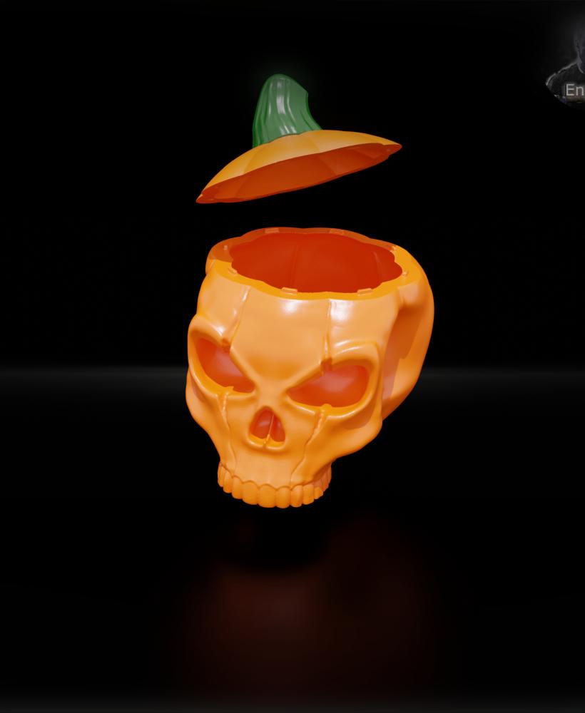 Halloween Pumpkin Skull Container  3d model