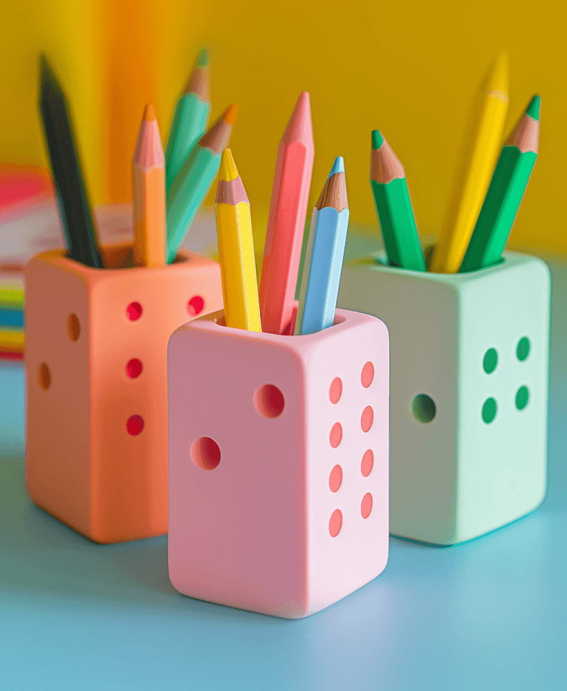 Dice Pen & Pencil Holder – Fun Desk Organizer 3d model