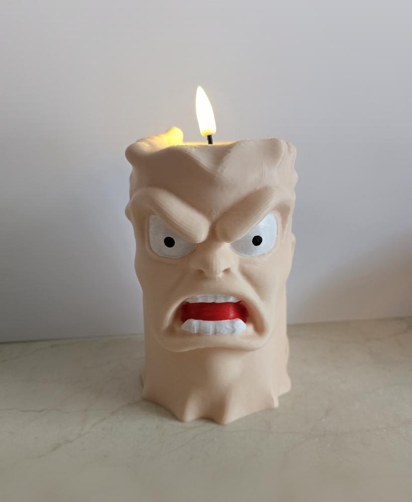 Angry face candle 3d model