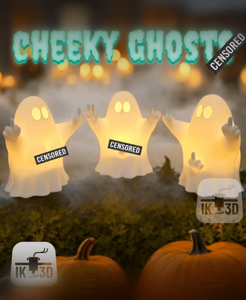 The Cheeky Ghosts Candle Holders / No Supports 3d model