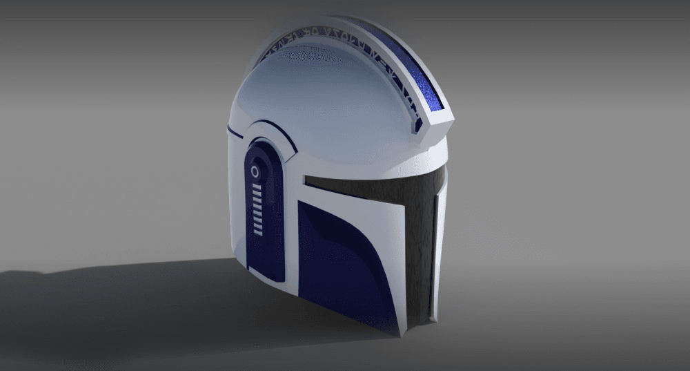 The Guardian: Custom made Mandalorian Helmet STL File (3D Print File) 3d model