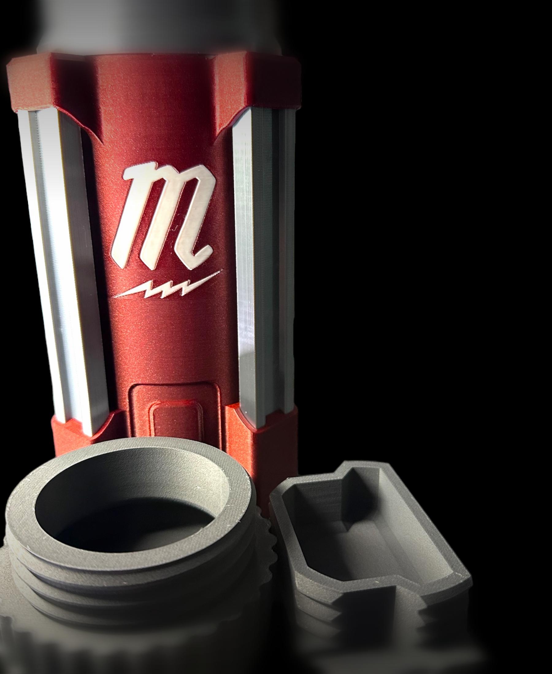 16oz Tall Milwaukee Can Cup, Packout style, locks into the top of actual boxes  3d model