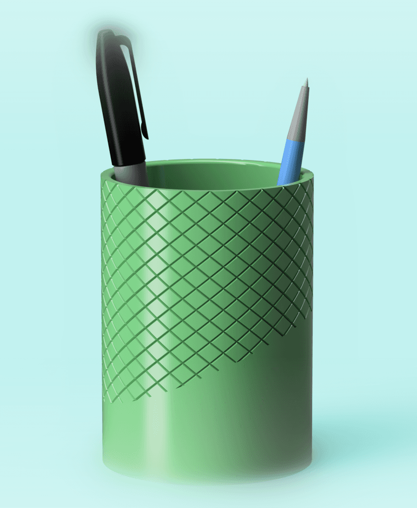 Knurling Pen Cup 3d model