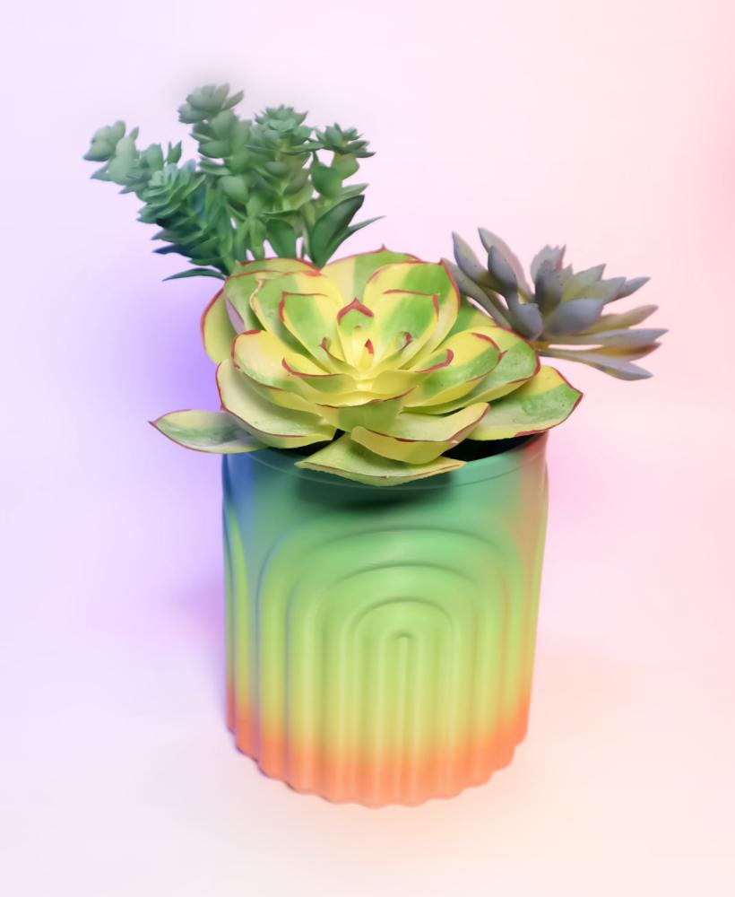 Round Rainbow Planter 3d model