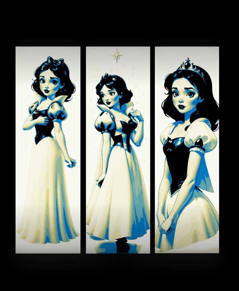 fan art sketches of Disney princess Snow White - Set of 3 Bookmarks 3d model