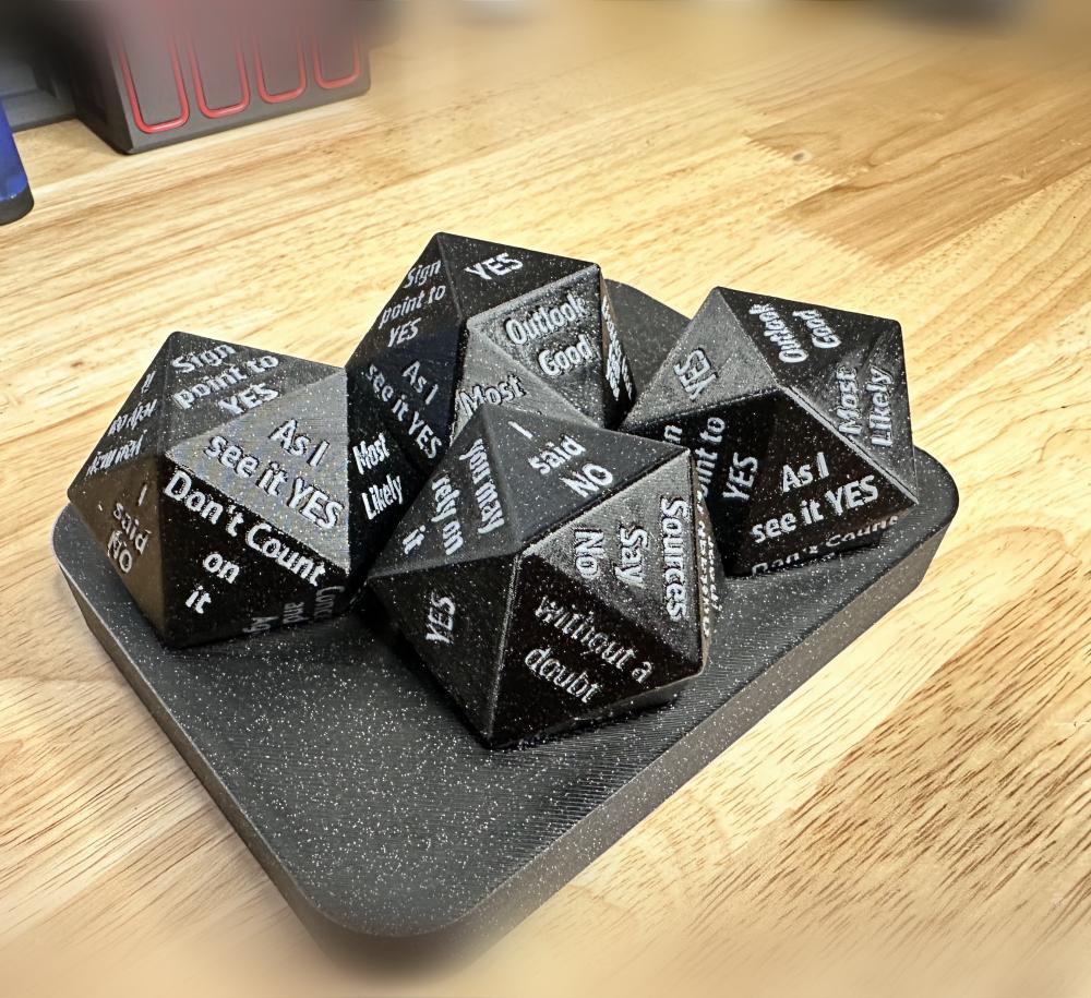 MAGIC 8 BALL DICE - PRINT IN PLACE, FUTURE TELLER, FIDGET, DESK TOY 3d model