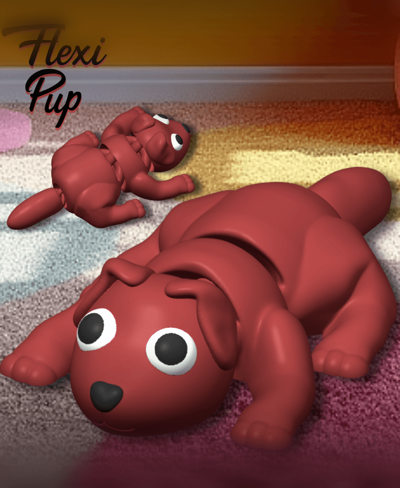 Flexi Puppy Fidget Toy Articulated Dog 3d model