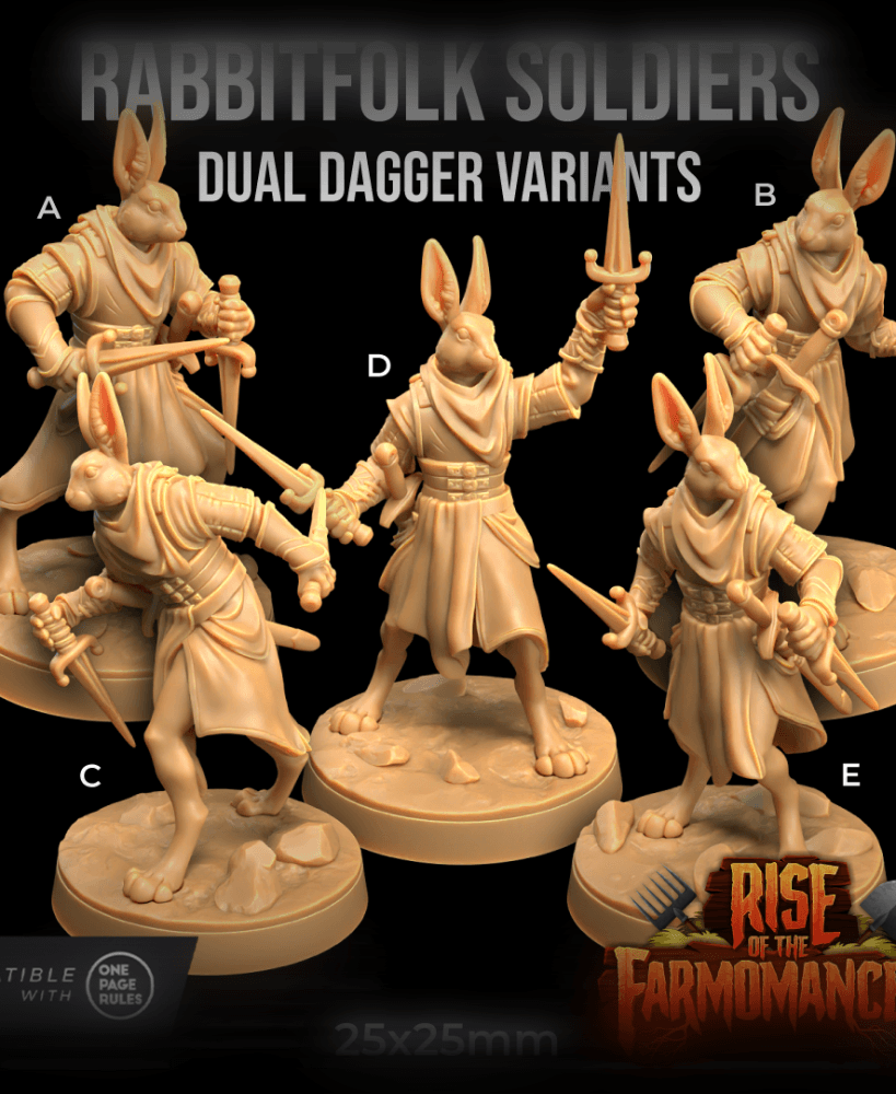 Rabbitfolk Soldiers Dagger Variants 3d model