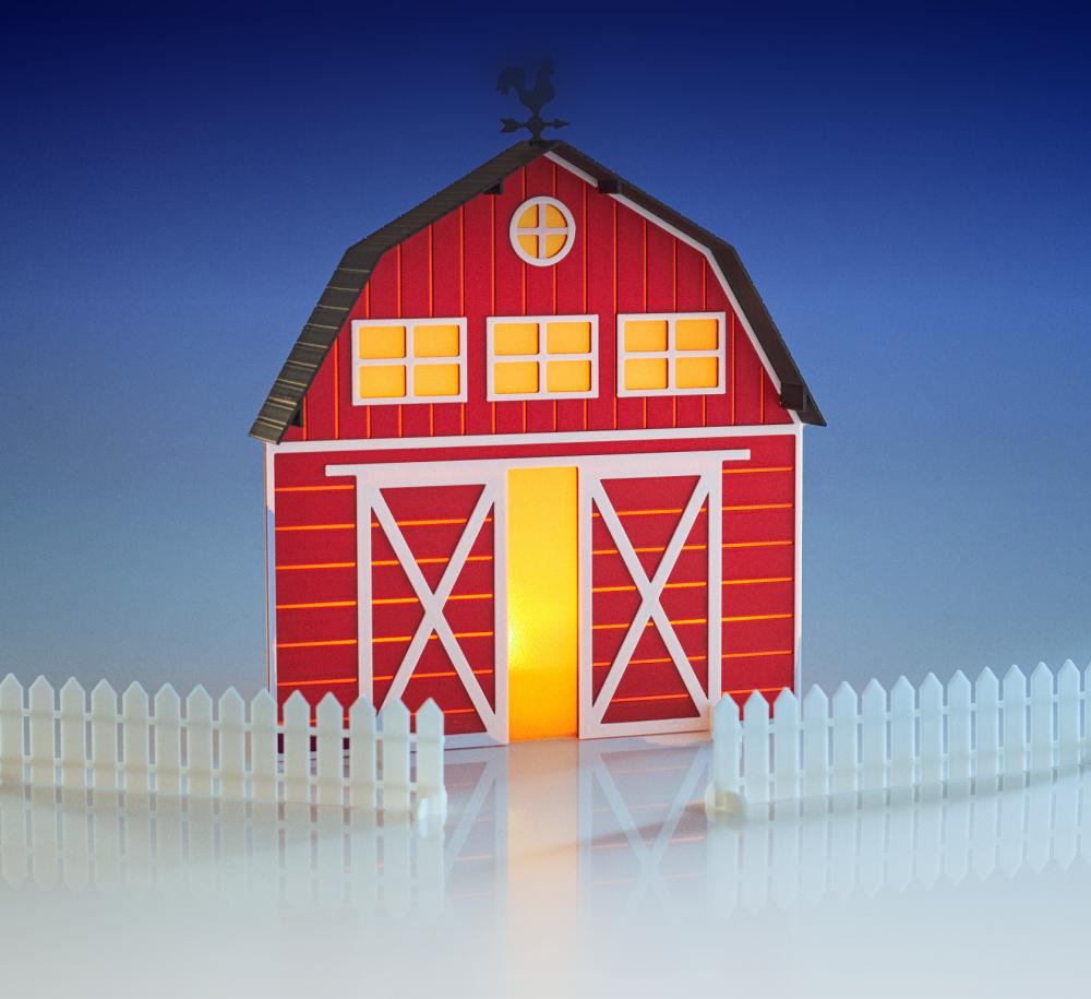 Classic American Barn Tea Light 3d model