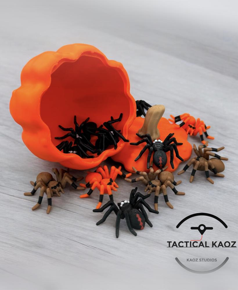 Mini Spider Infestation Halloween Articulating Flexi Spiders 3d model