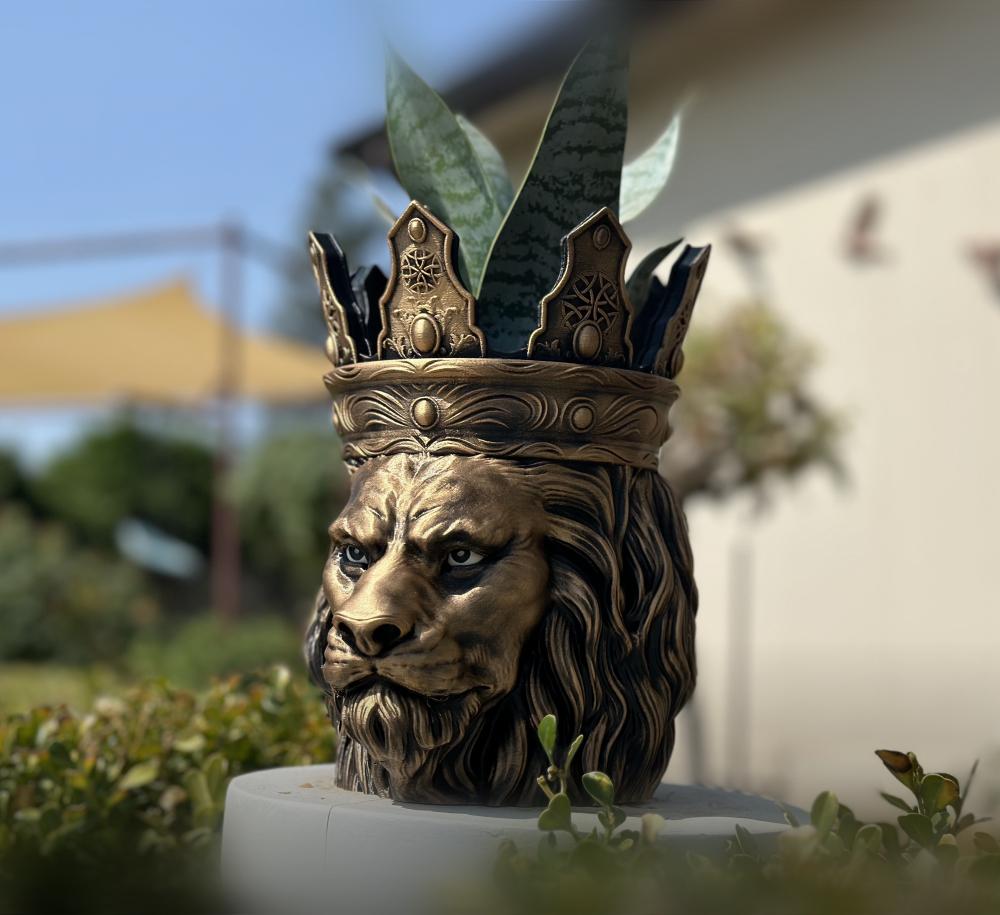 Majestic Lion Planter/Bowl (Support Free) 3d model