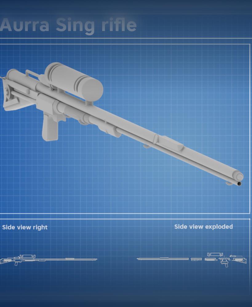 Adventurer slugthrower rifle (Aurra Sing) 3d model