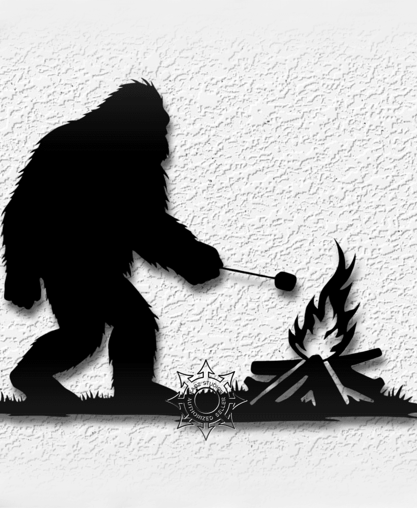 funny bigfoot roasting marshmallows sasquatch decor  3d model