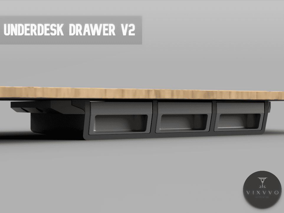 Under-Desk Drawer V2 3d model