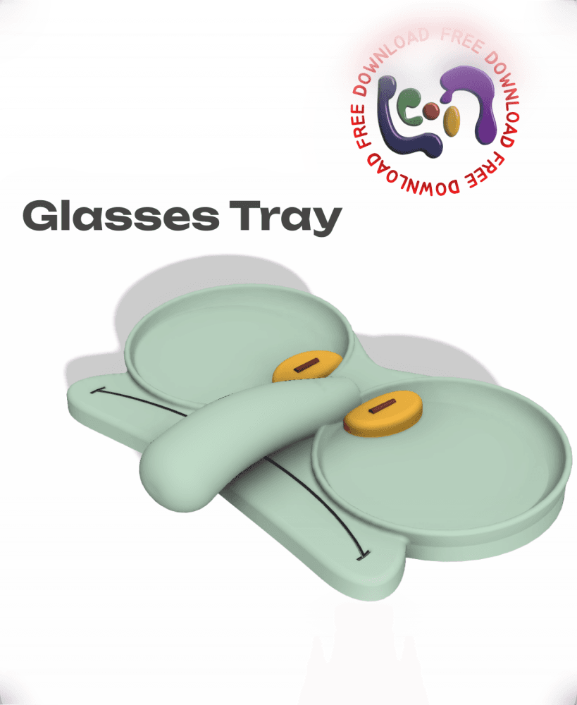 Squidward Glasses Tray 3d model