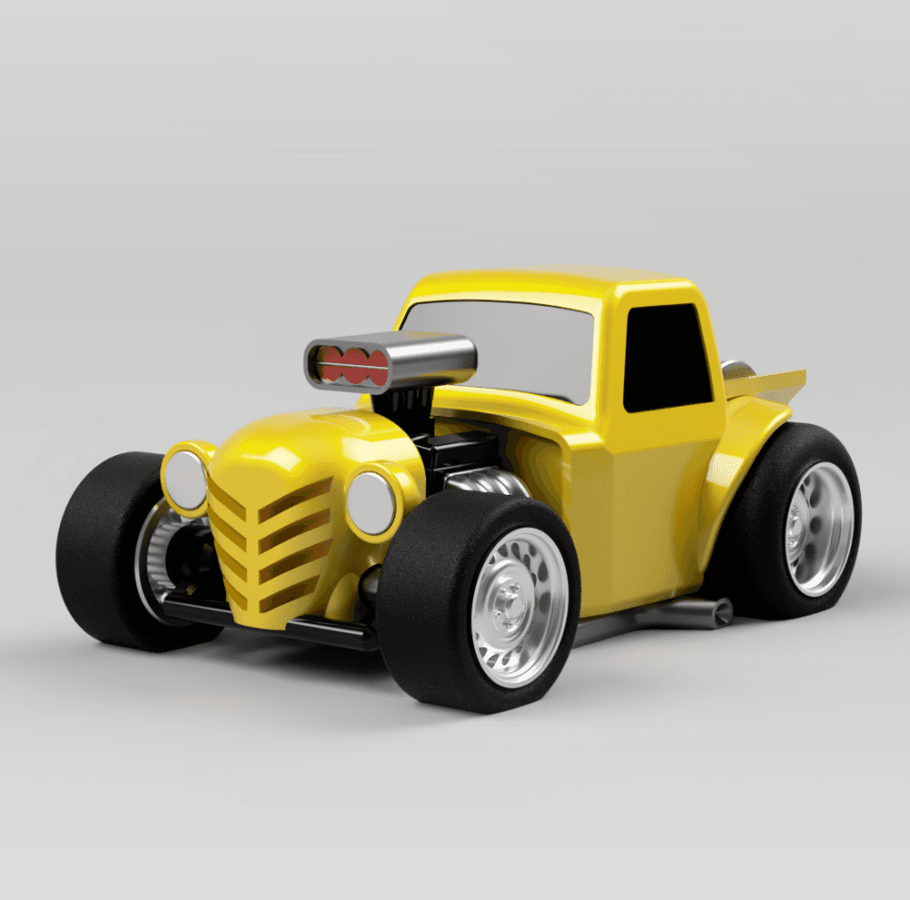 Tooned HOT ROD - Model kit 3d model