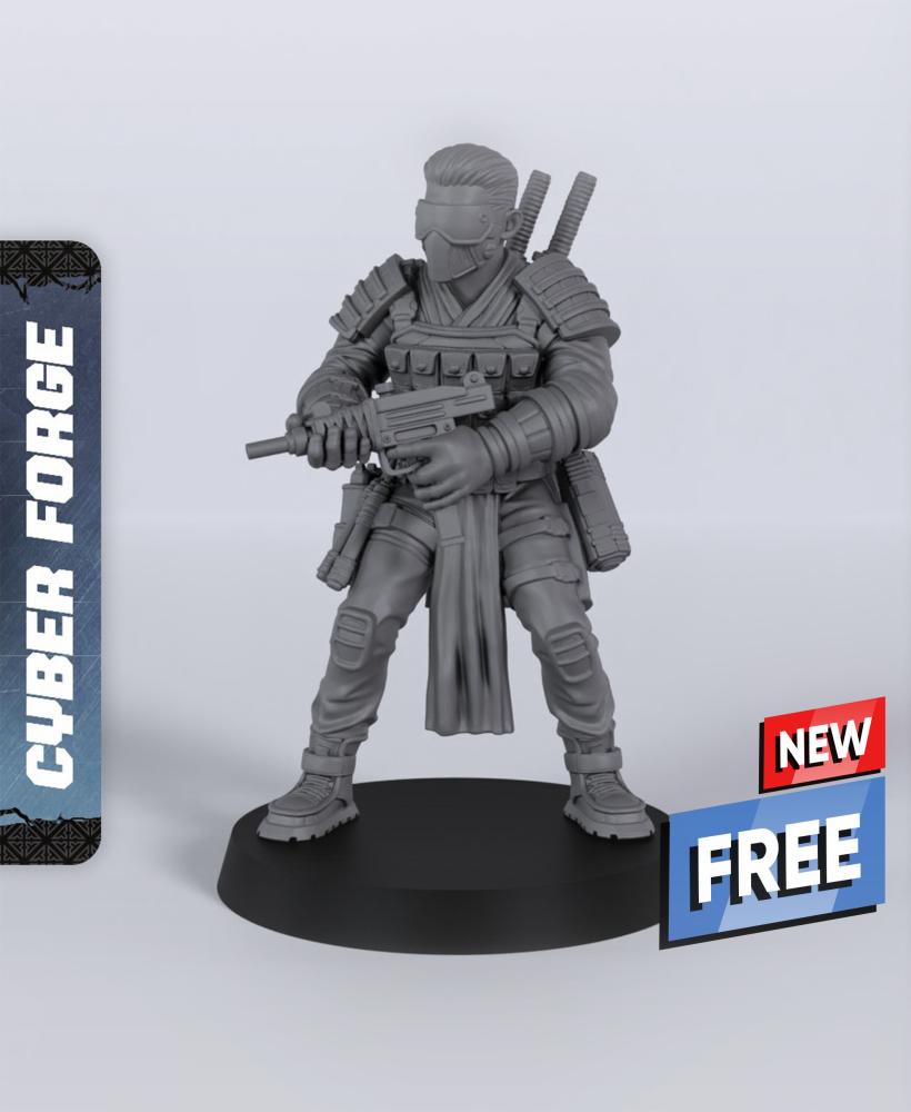 Yakuza Ranged Goon A - With Free Cyberpunk Warhammer - 40k Sci-Fi Gift Ideas for RPG and Wargamers 3d model