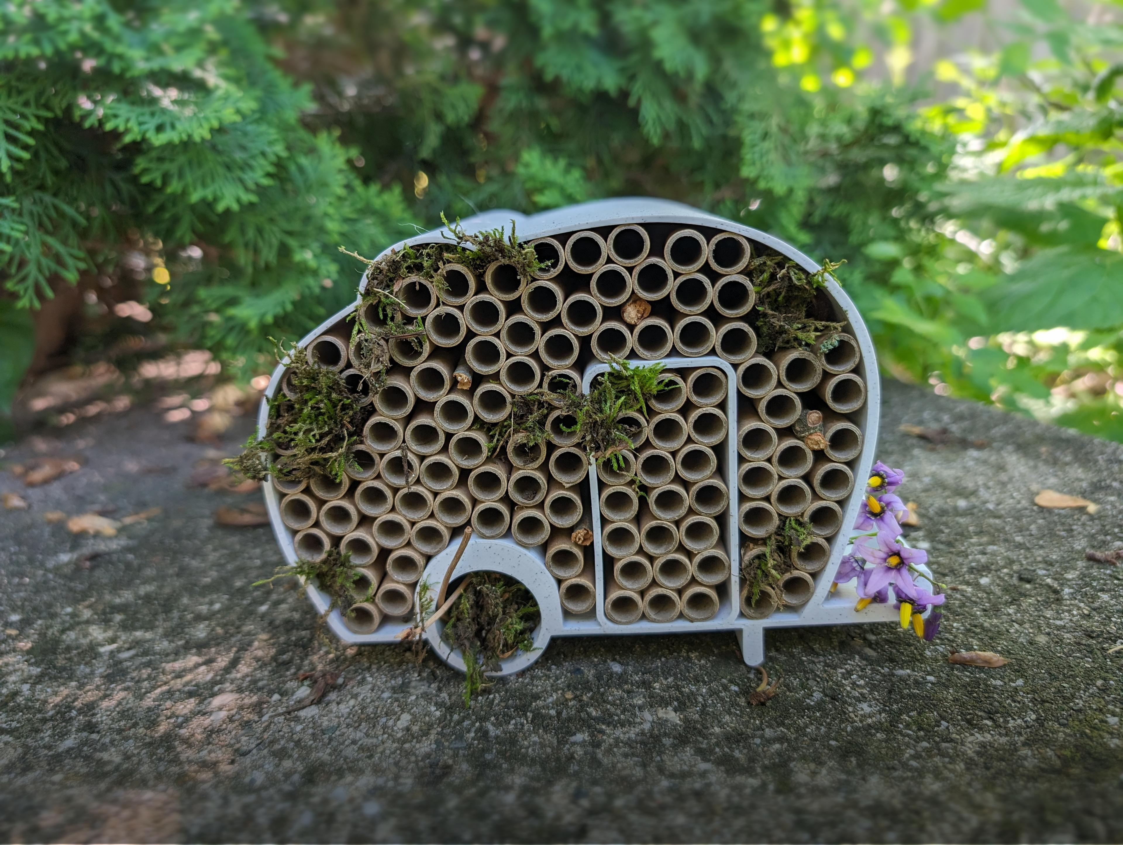 The Bee Camper - Bee hotel designed for 6-inch bamboo or cardboard tubes  3d model