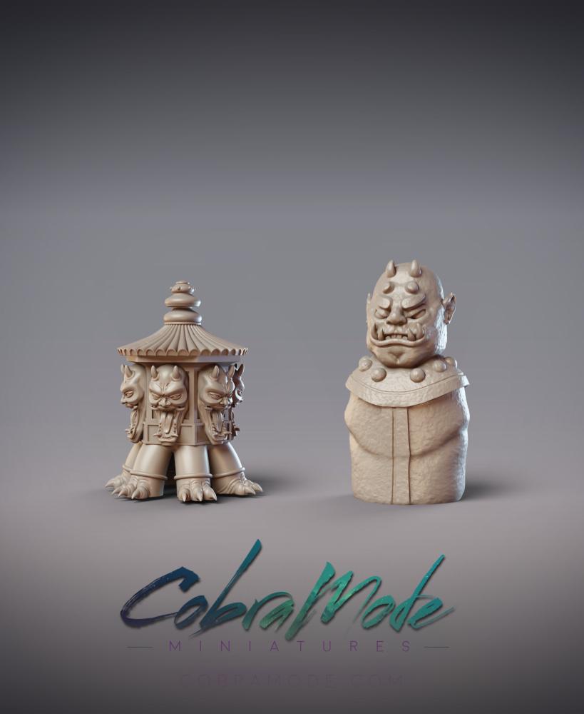 Demon Lamp and Statue Scatter Terrain (2pcs) 3d model