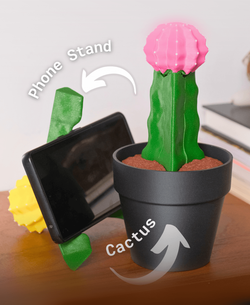 Phoney Cactus - Moon Cactus Phone Stand 3d model