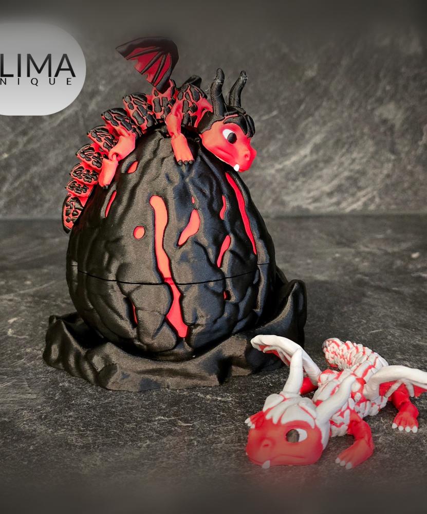 Flexy lava dragon + 3MF included 3d model