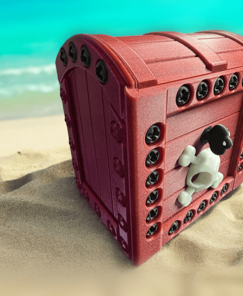 The Original Annoying Treasure Chest - 78 bolts of fun and pain, print in place, three layers 3d model