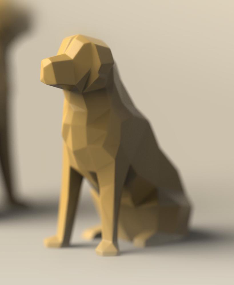 Low-poly Golden Retriever - Remastered 3d model