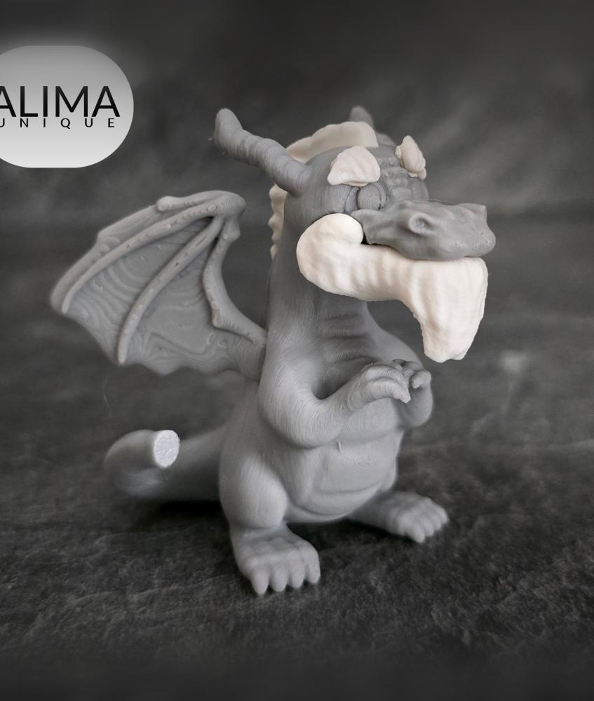 Mini Grandpa dragon + keychain 3d model