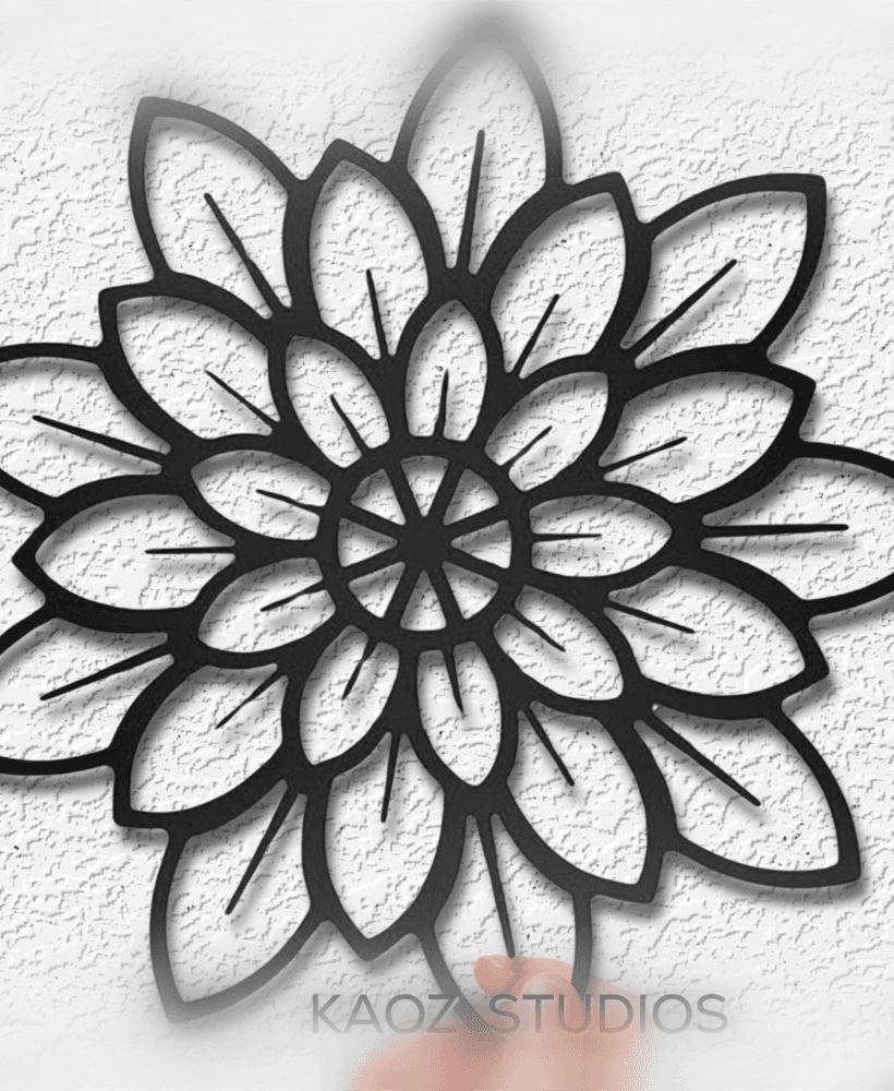 mandala flower wall art floral wall decor sunflower pattern decoration 3d model