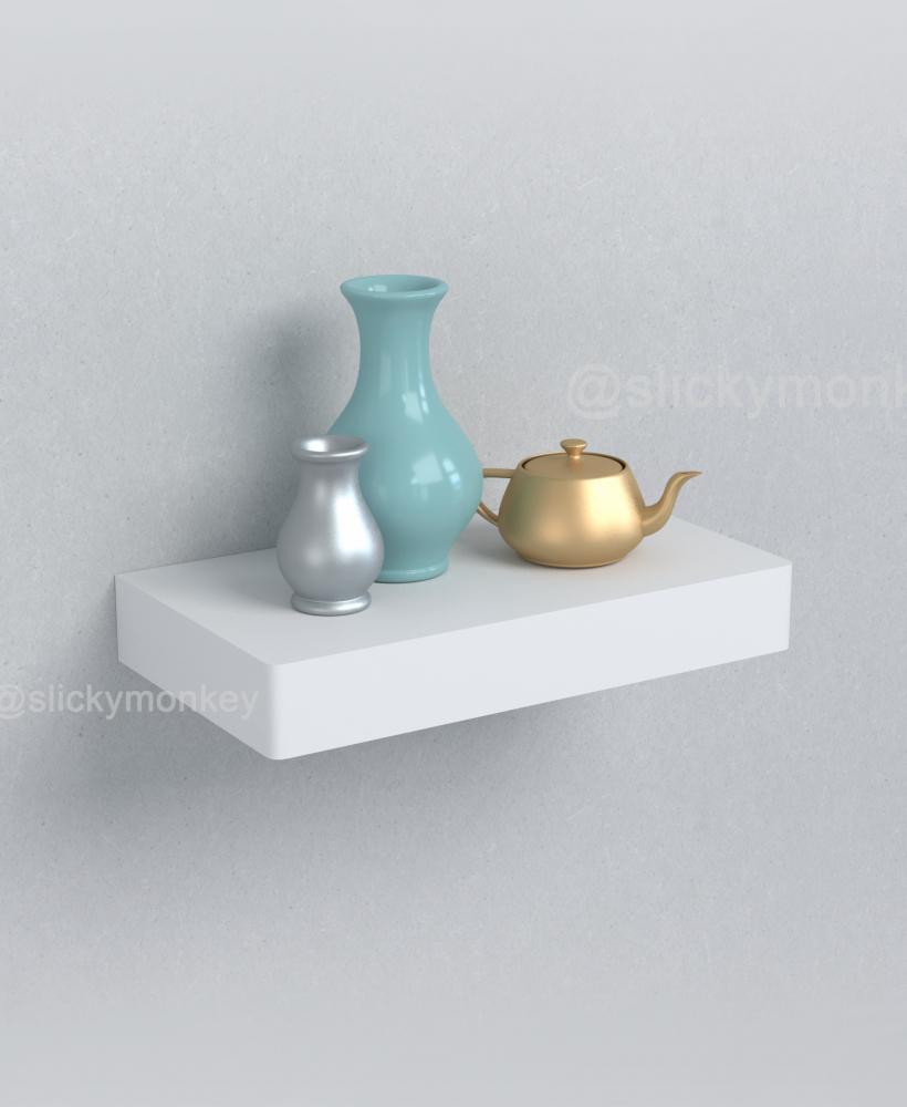 floating wall shelf with hidden compartment 3d model