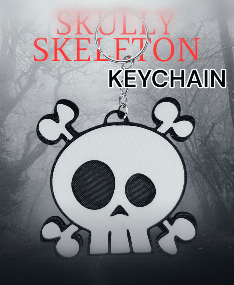 Skully Skeleton Keychain 3d model