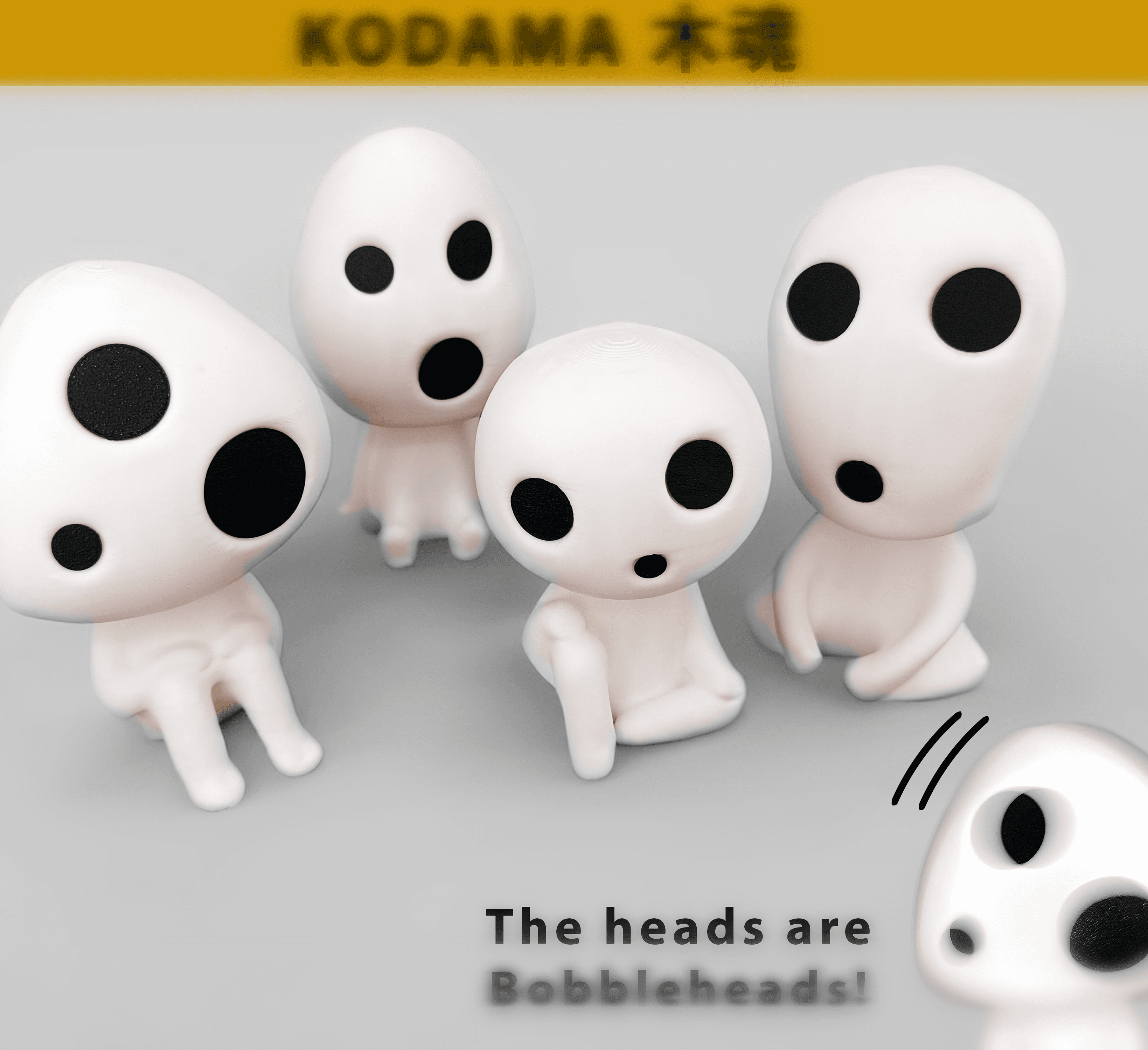 Kodama x4 FunkoPop! Bobblehead 3d model