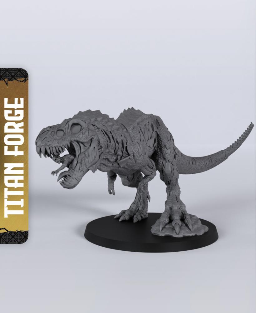 Zombie Tyrannosaurus - With Free Dragon Warhammer - 5e DnD Inspired for RPG and Wargamers 3d model