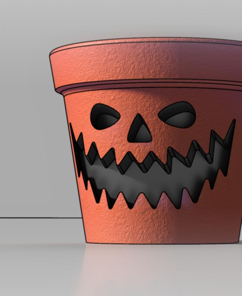 maceta halloween - no soportes 3d model