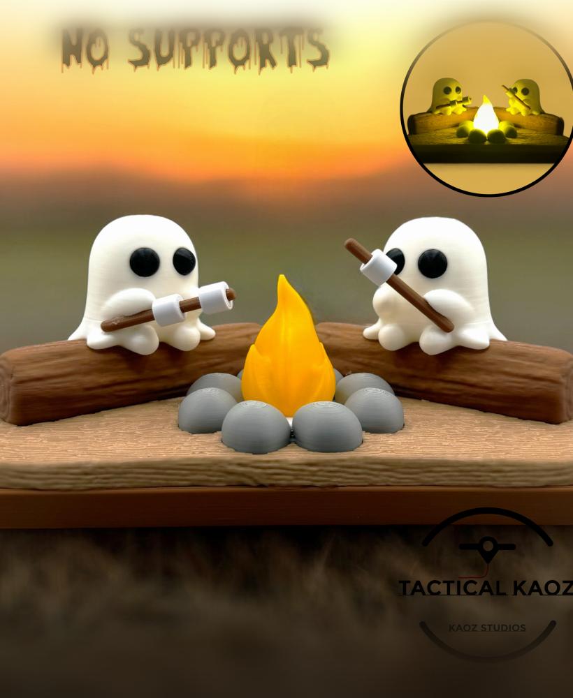 Ghostly Campfire - No supports or AMS - Tea Light 3d model