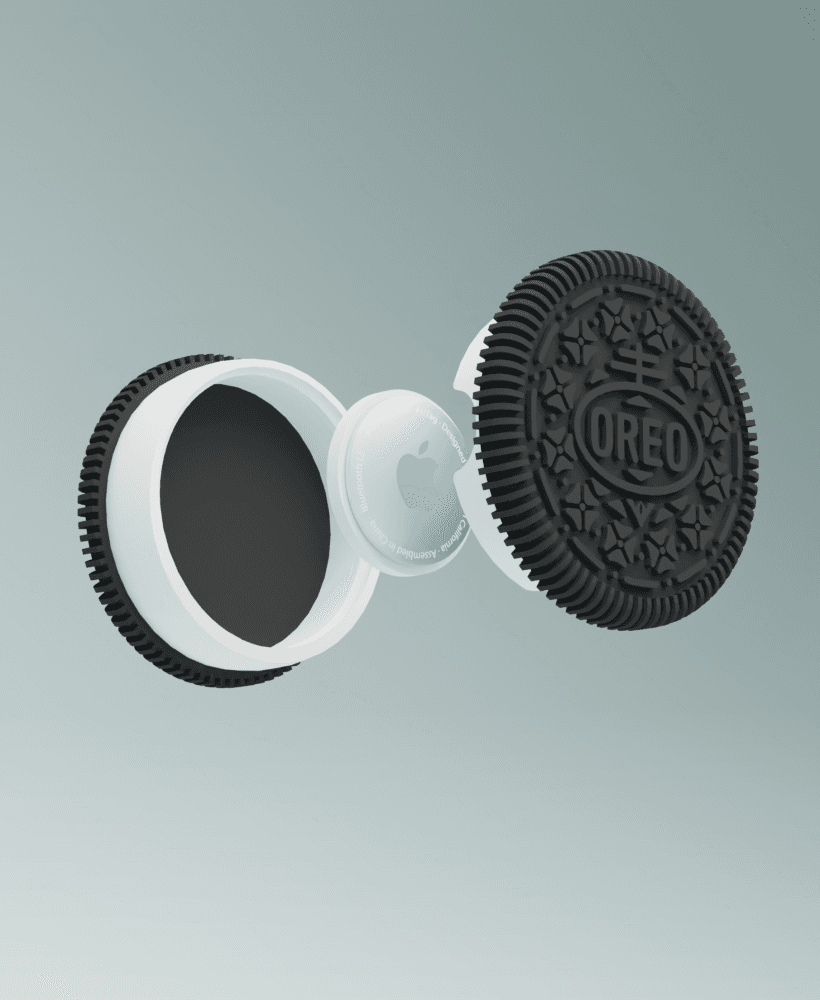 OREO COOKIE AIRTAG HOLDER: KEYCHAIN AND REGULAR VERSION FOR YOUR TRACKER 3d model