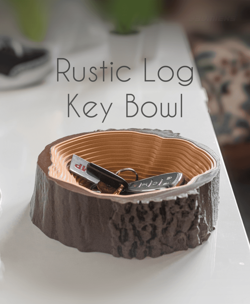 Rustic Log Key Bowl 3d model