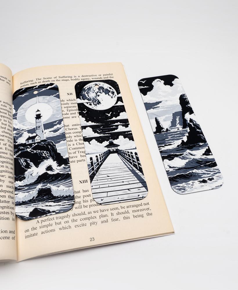 Midnight at Seaside Bookmarks 3d model