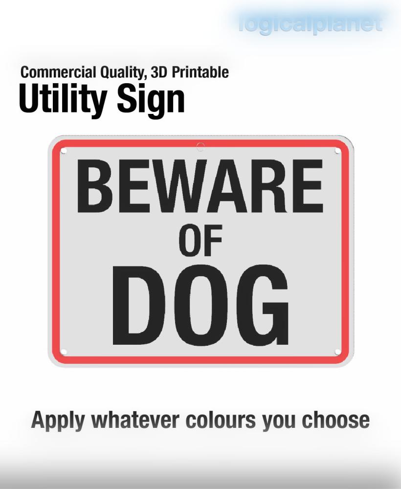 BEWARE OF DOG Sign 3d model