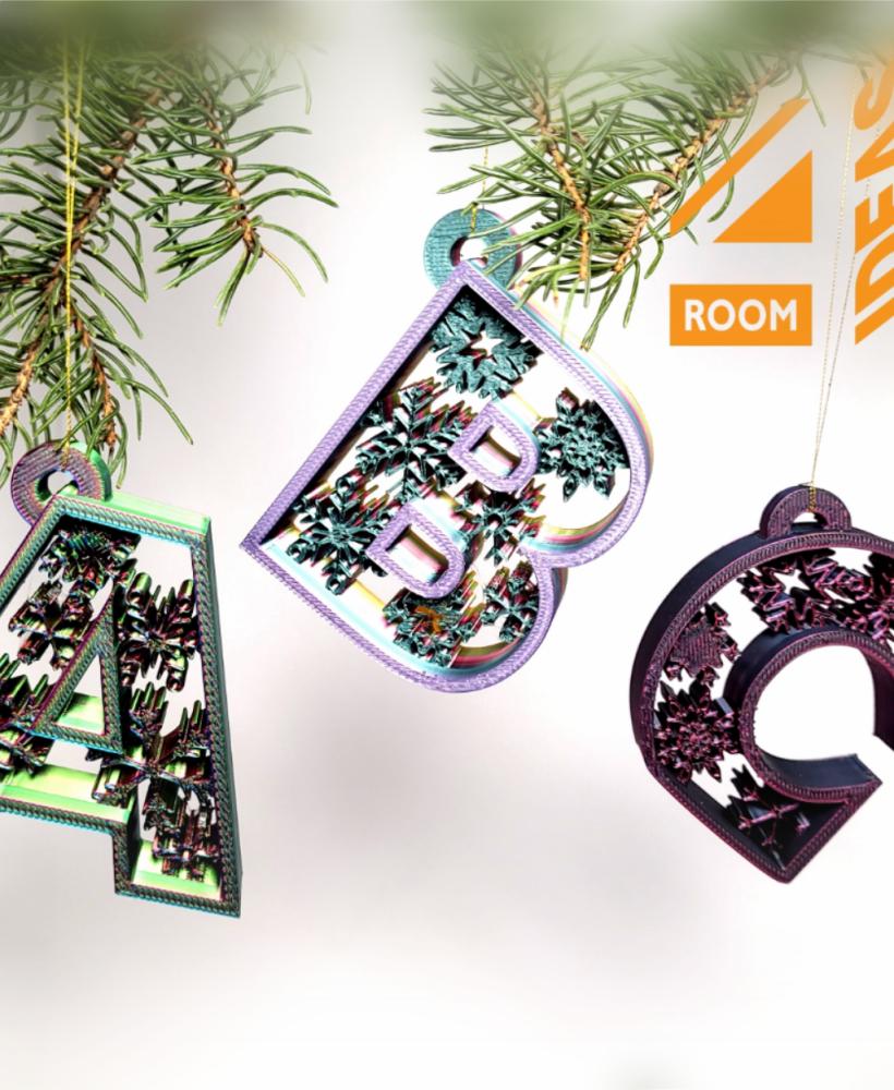 Alphabet Christmas Letters Ornament Set 3d model