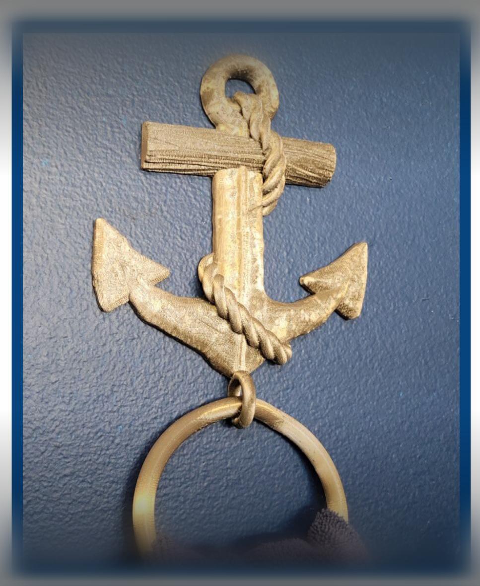 Fouled Anchor Towel Holder 3d model