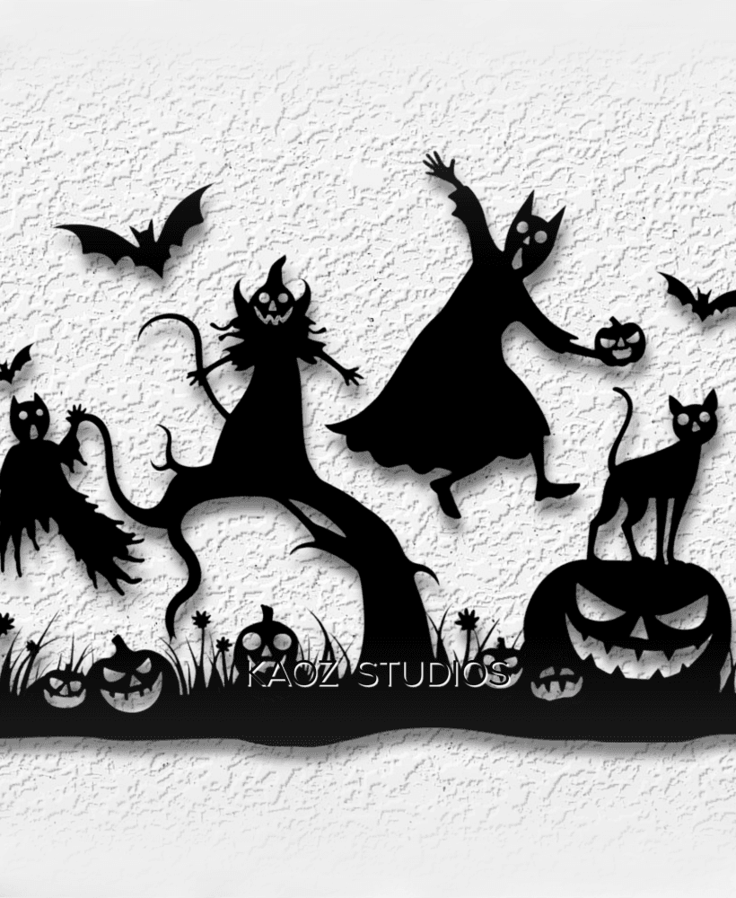 ghouls at play wall art halloween decorr 3d model